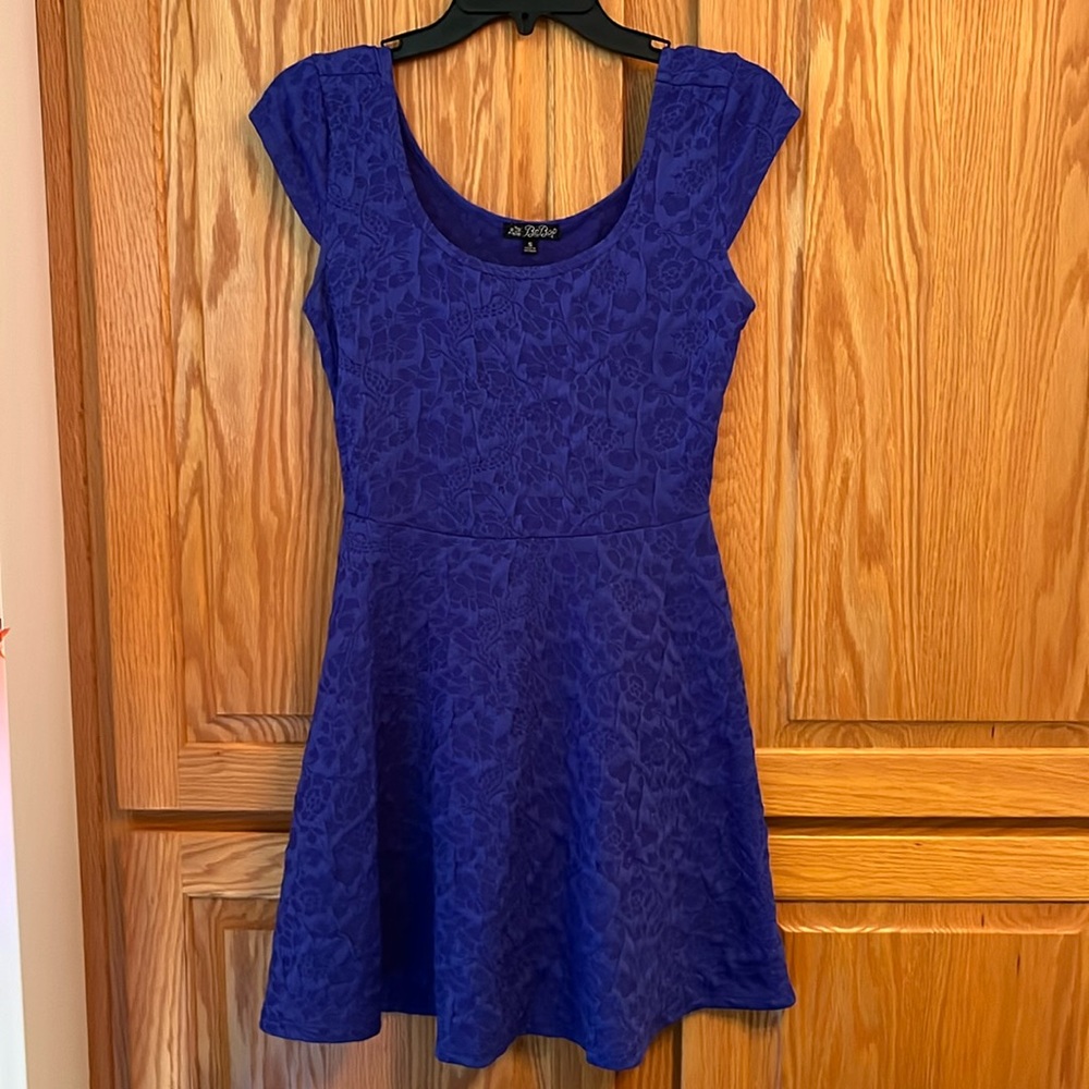 BeBop Navy Blue Floral Mesh Dress
